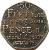 reverse of 50 Pence - Elizabeth II - Johnson's Dictionary - 4'th Portrait (2005) coin with KM# 1050 from United Kingdom. Inscription: .50. FI'FTY.adj .s.[ƑiƑtiʒ, Saxon. PENCE. n. S. plural of penny. JOHNSON'S DICTIONARY 1755 TP