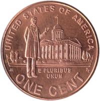 reverse of 1 Cent - Professional Life - Lincoln Penny (2009) coin with KM# 443 from United States. Inscription: UNITED STATES OF AMERICA E PLURIBUS UNUM ONE CENT