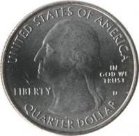 United States coin 1/4 Dollar - White Mountain National Forest, New Hampshire - Washington Quarter (2013) obverse obverse of 1/4 Dollar - White Mountain National Forest, New Hampshire - Washington Quarter (2013) coin with KM# 542 from United States. Inscription: UNITED STATES OF AMERICA LIBERTY IN GOD WE TRUST QUARTER DOLLAR