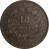 reverse of 10 Centimes (1870 - 1898) coin with KM# 815 from France. Inscription: LIBERTÉ * ÉGALITÉ * FRATERNITÉ * 10 CENTIMES A