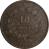 reverse of 10 Centimes (1870 - 1898) coin with KM# 815 from France. Inscription: LIBERTÉ * ÉGALITÉ * FRATERNITÉ * 10 CENTIMES A