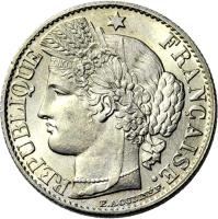 France coin 50 Centimes (1871 - 1895) obverse obverse of 50 Centimes (1871 - 1895) coin with KM# 834 from France. Inscription: REPUBLIQUE FRANÇAISE