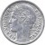 obverse of 50 Centimes - Heavier (1941) coin with KM# 894a from France. Inscription: REPVBLIQVE FRANÇAISE MORLON