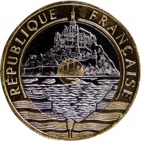 France coin 20 Francs (1992 - 2001) obverse obverse of 20 Francs (1992 - 2001) coin with KM# 1008 from France. Inscription: RÉPUBLIQUE FRANÇAISE