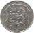 obverse of 1 Kroon (1992 - 1995) coin with KM# 28 from Estonia. Inscription: 19 93