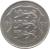 obverse of 1 Kroon (1992 - 1995) coin with KM# 28 from Estonia. Inscription: 19 93