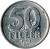 reverse of 50 Fillér (1990 - 1999) coin with KM# 677 from Hungary. Inscription: 50 FILLÉR 1992 BP.