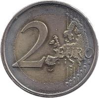 Netherlands coin 2 Euro - Beatrix - 10 Years of EMU (2009) reverse reverse of 2 Euro - Beatrix - 10 Years of EMU (2009) coin with KM# 281 from Netherlands. Inscription: 2 EURO LL