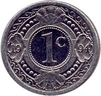 Netherlands Antilles coin 1 Cent - Beatrix (1989 - 2014) reverse reverse of 1 Cent - Beatrix (1989 - 2014) coin with KM# 32 from Netherlands Antilles. Inscription: 20 1c 03