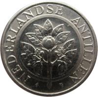 obverse of 10 Cents - Beatrix (1989 - 2014) coin with KM# 34 from Netherlands Antilles. Inscription: NEDERLANDSE ANTILLEN