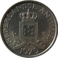 obverse of 1 Cent - Juliana (1979 - 1985) coin with KM# 8a from Netherlands Antilles. Inscription: NEDERLANDSE ANTILLEN 1983 LIBERTATE UNANIMUS