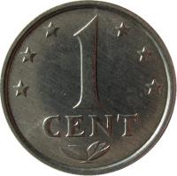 Netherlands Antilles coin 1 Cent - Juliana (1979 - 1985) reverse reverse of 1 Cent - Juliana (1979 - 1985) coin with KM# 8a from Netherlands Antilles. Inscription: 1 CENT