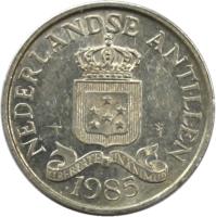 Netherlands Antilles coin 2 1/2 Cents - Juliana (1979 - 1985) obverse obverse of 2 1/2 Cents - Juliana (1979 - 1985) coin with KM# 9a from Netherlands Antilles. Inscription: NEDERLANDSE ANTILLEN