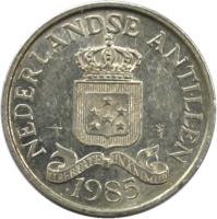 obverse of 2 1/2 Cents - Juliana (1979 - 1985) coin with KM# 9a from Netherlands Antilles. Inscription: NEDERLANDSE ANTILLEN