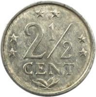 reverse of 2 1/2 Cents - Juliana (1979 - 1985) coin with KM# 9a from Netherlands Antilles. Inscription: 2 1/2 cent