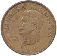 obverse of 50 Sentimo (1991 - 1994) coin with KM# 242.3 from Philippines. Inscription: REPUBLIKA NG PILIPINAS MARCELO H DEL PILAR 1993