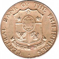 obverse of 5 Centavos (1958 - 1966) coin with KM# 187 from Philippines. Inscription: CENTRAL BANK OF THE PHILIPPINES REPUBLIC OF THE PHILIPPINES