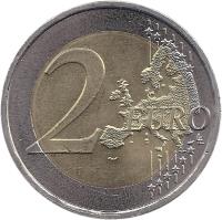 reverse of 2 Euro - Treaty of Rome (2007) coin with KM# 771 from Portugal. Inscription: 2 EURO LL