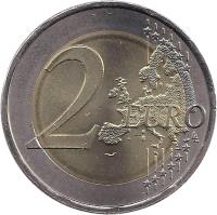 reverse of 2 Euro - Human Rights (2008) coin with KM# 784 from Portugal. Inscription: 2 EURO LL