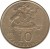 reverse of 10 Centésimos (1971) coin with KM# 194 from Chile. Inscription: 1971 10 So CENTESIMOS