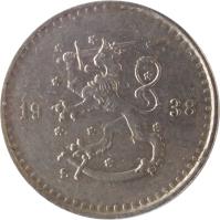 Finland coin 25 Penniä (1921 - 1940) obverse obverse of 25 Penniä (1921 - 1940) coin with KM# 25 from Finland. Inscription: 19 21 H