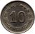 reverse of 10 Centavos (1964 - 1972) coin with KM# 76c from Ecuador. Inscription: 10 CENTAVOS