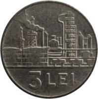 Romania coin 3 Lei (1963) reverse reverse of 3 Lei (1963) coin with KM# 91 from Romania. Inscription: 3 LEI
