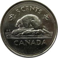 reverse of 5 Cents - Elizabeth II - Golden Jubilee (2002) coin with KM# 446 from Canada. Inscription: 5 CENTS CANADA