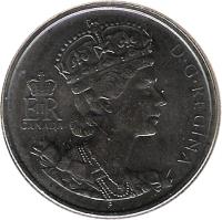 obverse of 50 Cents - Elizabeth II - Golden Jubilee (2002) coin with KM# 444 from Canada. Inscription: EIIR CANADA D · G · REGINA
