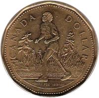 reverse of 1 Dollar - Elizabeth II - Terry Fox (2005) coin with KM# 552 from Canada. Inscription: CANADA DOLLAR Terry Fox 1958-1981