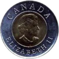 obverse of 2 Dollars - Elizabeth II - Quebec City (2008) coin with KM# 1040 from Canada. Inscription: ELIZABETH II CANADA