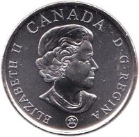 Canada coin 25 Cents - Elizabeth II - Armistice Day (2008) obverse obverse of 25 Cents - Elizabeth II - Armistice Day (2008) coin with KM# 775 from Canada. Inscription: ELIZABETH II CANADA D · G · REGINA