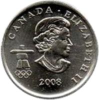 Canada coin 25 Cents - Elizabeth II - Bobsleigh (2008) obverse obverse of 25 Cents - Elizabeth II - Bobsleigh (2008) coin with KM# 841 from Canada. Inscription: CANADA · ELIZABETH II 2008