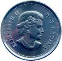 obverse of 25 Cents - Elizabeth II - Orca - Colourized (2011) coin with KM# 1170a from Canada. Inscription: ELIZABETH II D. G. REGINA