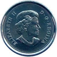 obverse of 25 Cents - Elizabeth II - Orca (2011) coin with KM# 1170 from Canada. Inscription: ELIZABETH II D. G. REGINA