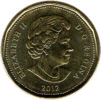 Canada coin 1 Dollar - Elizabeth II - Summer Olympic Games London 2012 (2012 - 2014) obverse obverse of 1 Dollar - Elizabeth II - Summer Olympic Games London 2012 (2012 - 2014) coin with KM# 1256 from Canada. Inscription: ELIZABETH II D.G.REGINA 2012