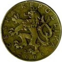 Czech Republic coin 20 Korun - Year 2000 (2000) obverse obverse of 20 Korun - Year 2000 (2000) coin with KM# 43 from Czech Republic. Inscription: ČESKÁ REPUBLIKA 2000