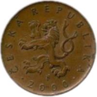 obverse of 10 Korun - Year 2000 (2000) coin with KM# 42 from Czech Republic. Inscription: ČESKÁ REPUBLIKA · 2000 ·
