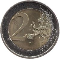 reverse of 2 Euro - 150th Anniversary to Finnish Currency (2010) coin with KM# 154 from Finland. Inscription: 2 EURO LL