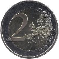 reverse of 2 Euro - 10 Years of Euro Cash (2012) coin with KM# 178 from Finland. Inscription: 2 EURO LL