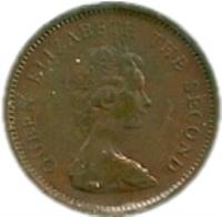 obverse of 1/2 New Penny - Elizabeth II - 2'nd Portrait (1971 - 1980) coin with KM# 29 from Jersey. Inscription: QUEEN ELIZABETH THE SECOND