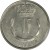 reverse of 1 Franc - Jean I (1965 - 1984) coin with KM# 55 from Luxembourg. Inscription: 1 F 1979