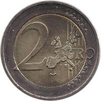 reverse of 2 Euro - Henri I - Monogramme (2004) coin with KM# 85 from Luxembourg. Inscription: 2 EURO LL