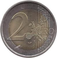 reverse of 2 Euro - Henri I - Henri and Adolphe (2005) coin with KM# 87 from Luxembourg. Inscription: 2 EURO LL