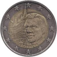 Luxembourg coin 2 Euro - Henri I - Palais Grand-Ducal (2007) obverse obverse of 2 Euro - Henri I - Palais Grand-Ducal (2007) coin with KM# 95 from Luxembourg. Inscription: LËTZEBUERG 2007 F