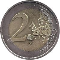 Luxembourg coin 2 Euro - Henri I - Palais Grand-Ducal (2007) reverse reverse of 2 Euro - Henri I - Palais Grand-Ducal (2007) coin with KM# 95 from Luxembourg. Inscription: 2 EURO LL