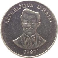 Haiti coin 5 Centimes (1995 - 1997) obverse obverse of 5 Centimes (1995 - 1997) coin with KM# 154a from Haiti. Inscription: RÉPUBLIQUE D'HAÏTI 1997