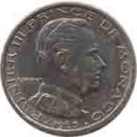 obverse of 1/2 Franc - Rainier III (1965 - 1995) coin with KM# 145 from Monaco. Inscription: RAINIER III PRINCE DE MONACO 1978