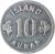 reverse of 10 Aurar (1970 - 1974) coin with KM# 10a from Iceland. Inscription: ÍSLAND 10 AURAR