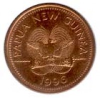 obverse of 2 Toea - Elizabeth II (1975 - 2004) coin with KM# 2 from Papua New Guinea. Inscription: PAPUA NEW GUINEA 1975